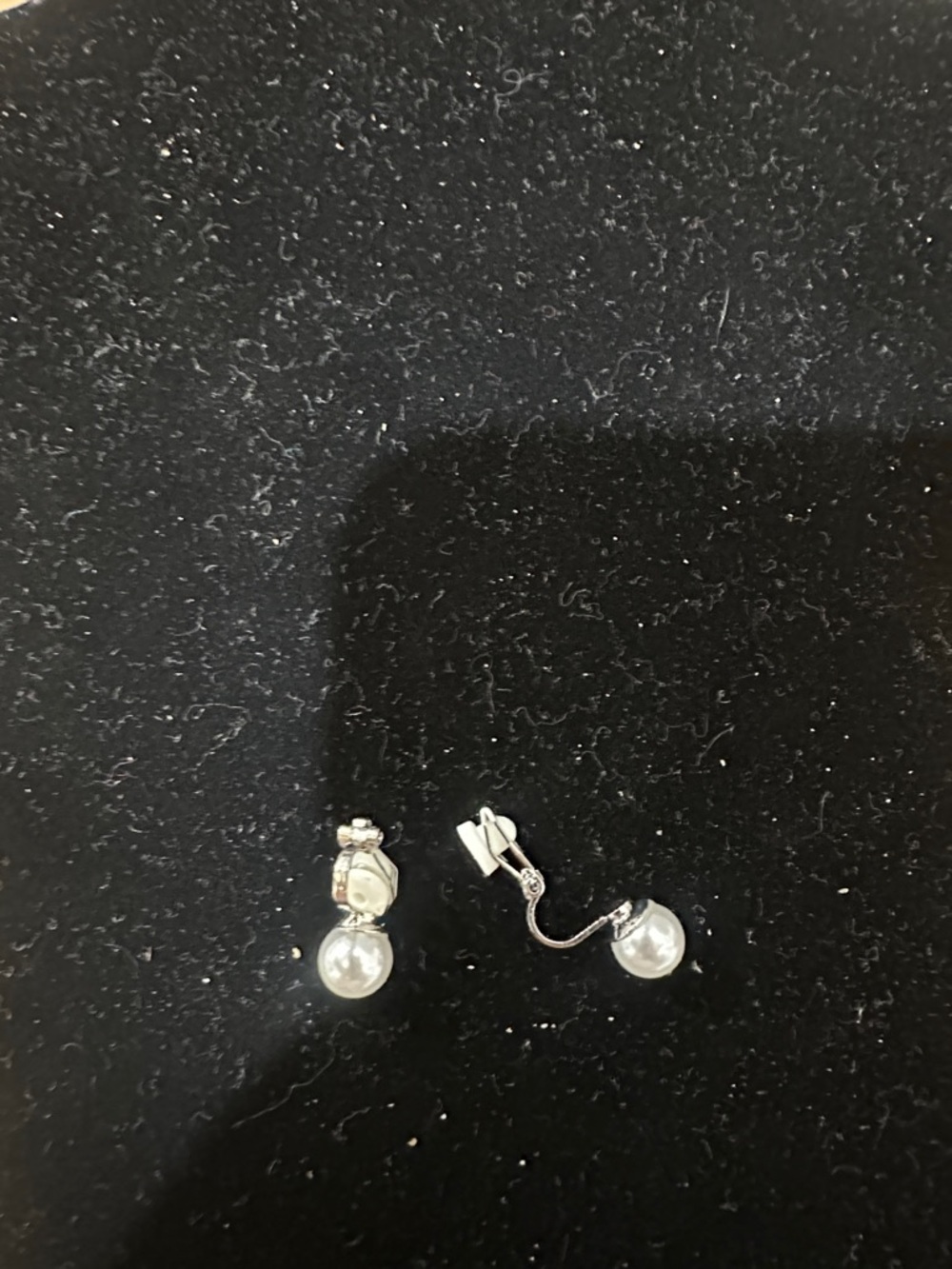 Classic Silver Pearl Clip on Earrings
